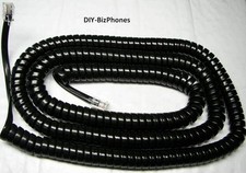 2-Pack Glossy Black 25Ft Avaya Phone Long Handset Cord 1400 1600 Series Digital