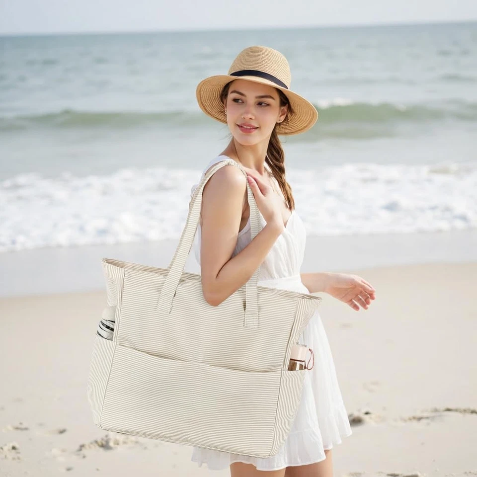 Bolso de Playa Impermeable Bolsas de Piscina para Mujeres Damas Extra Grande Bolso de Gimnasio Llevar O... Foto 4 de 4