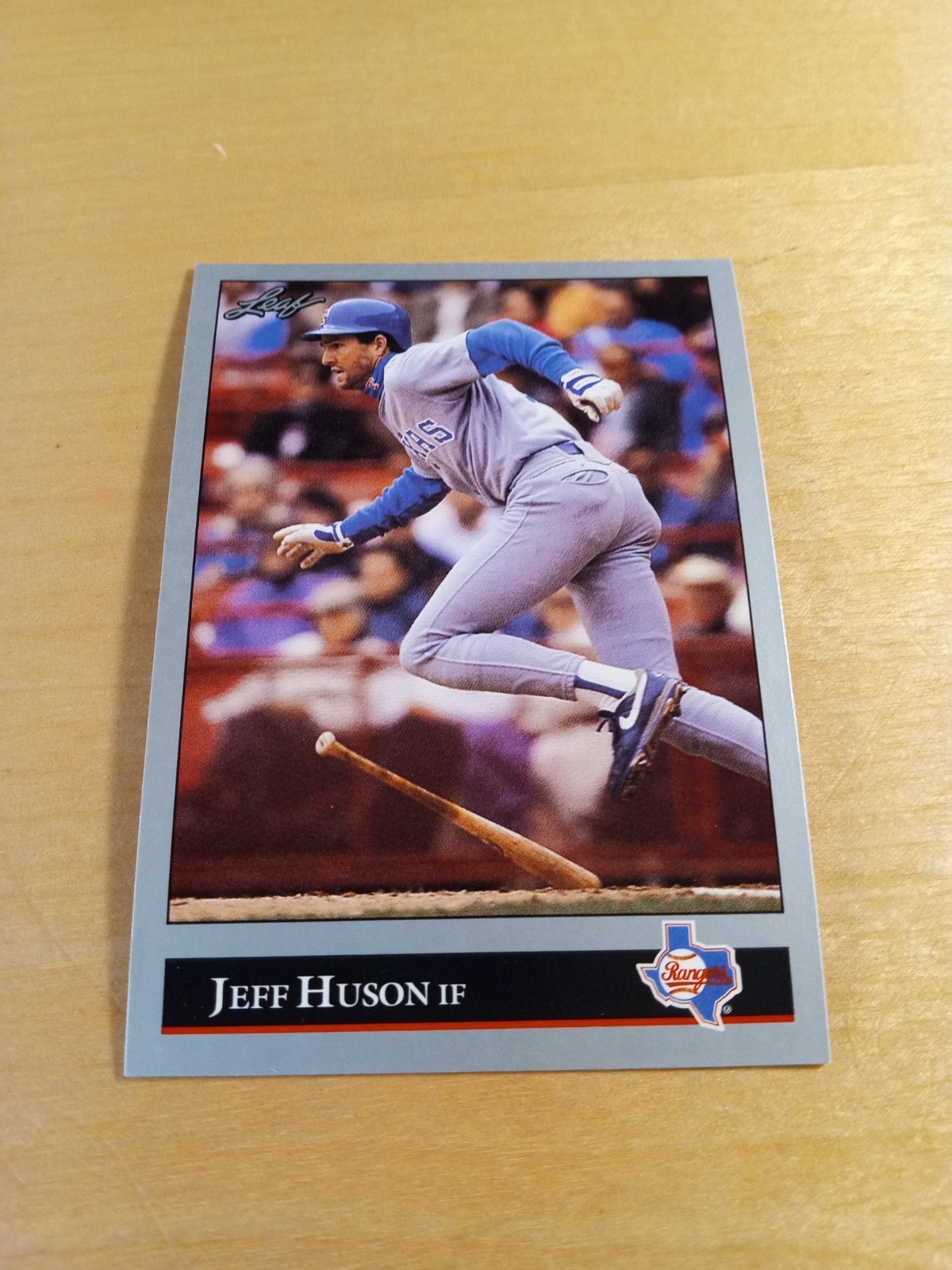 1992 Leaf #251 JEFF HUSON Texas Rangers Baseball Card, Infielder, SS, Star. (NM)
