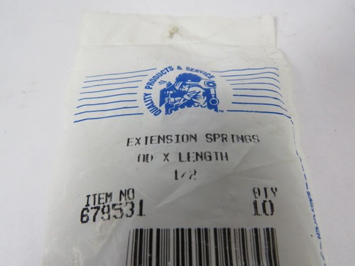 Curtis 679531 Extension Spring 1/2" L 1/2" OD 10-Pk ! NWB ! - Picture 3 of 3