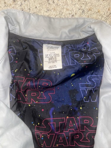 Star Wars Jacket Youth Sz 11/12 Gray Force Awakens Disney Faux Leather - Picture 2 of 2
