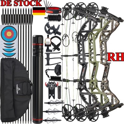 30-70 lbs RH Compoundbogen Let-off 75 % & Carbonpfeile Set für Jagd & Schießen