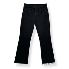 Mother Jeans Womens 28x25 Black Lil Hustler Ankle Fray High Rise Stretch
