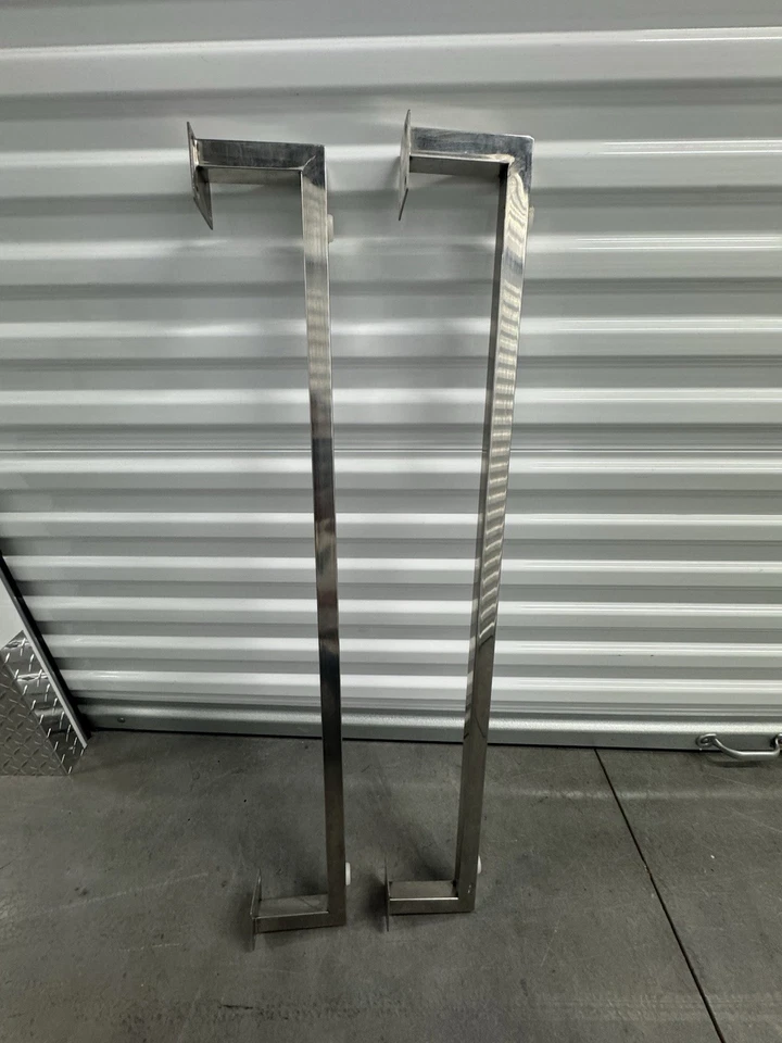 Patas rectangulares cromadas para muebles sofá/vestidor/cromo sólido 1”x5”x37 1/2 Foto 2 de 4