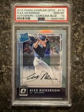 2016 Panini Optic Rated Rookies Autographs Alex Dickerson #173 Carolina Blue /35