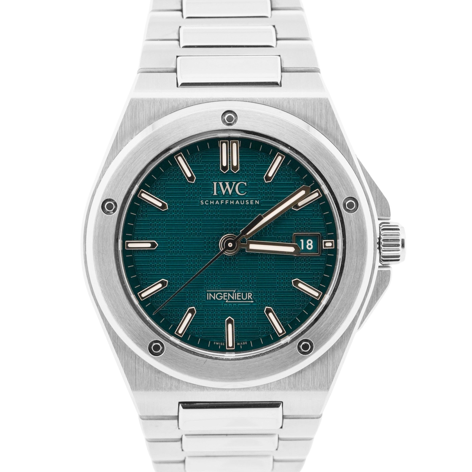 Unpolished 2024 IWC Ingenieur IW328903 Stainless Steel Aqua Teal 40mm Box Papers