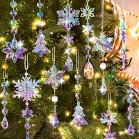 Christbaumschmuck 22 StüCk Acryl Schneeflocken Eiszapfen Weihnachtsdeko Bunt
