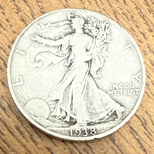 1938 D WALKING LIBERTY HALF DOLLAR~KEY DATE~
