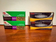 4 Rolls Expired 120 Film Lot - Sealed 2007 - Fuji NPH 400 and Kodak BW400CN C-41