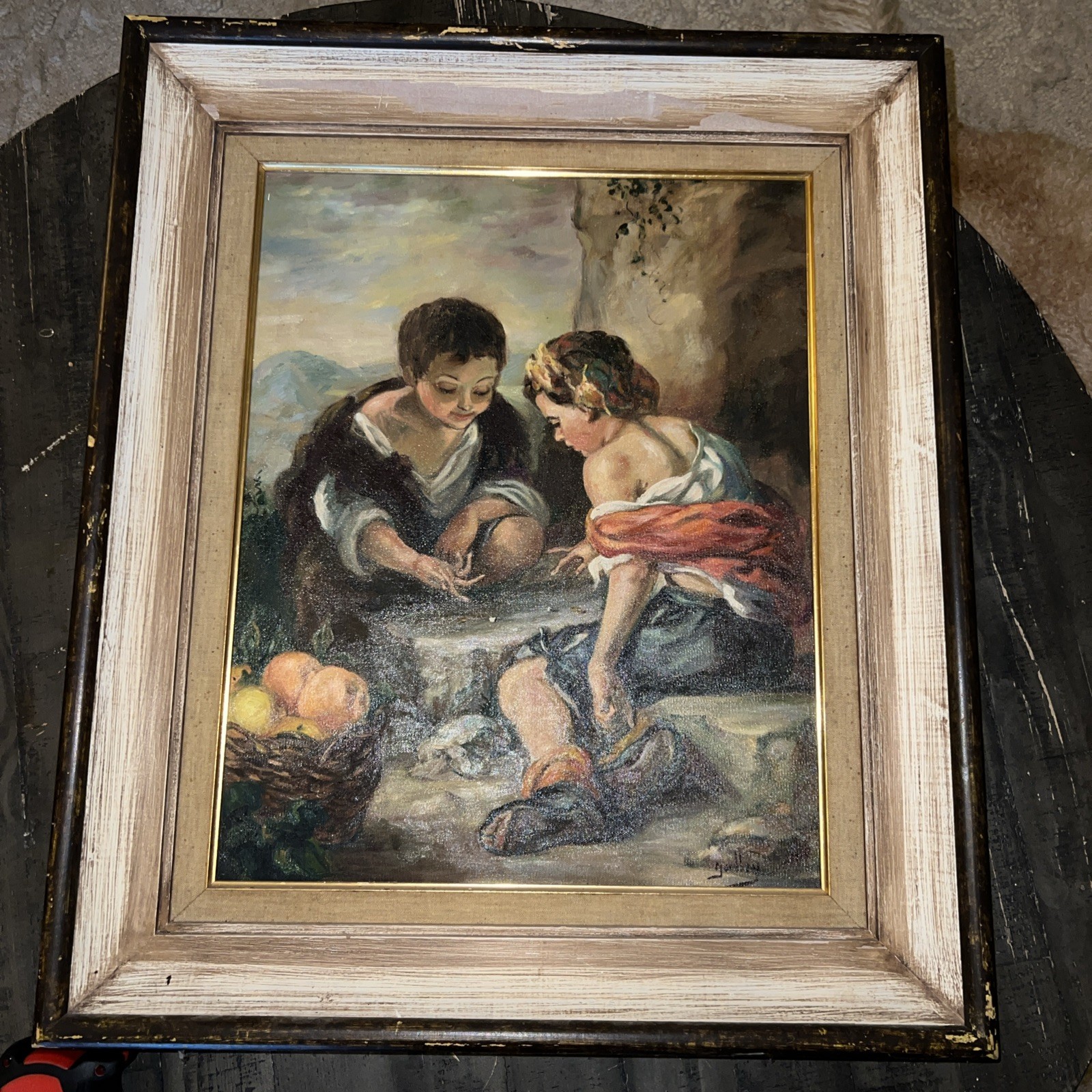 Oil Painting Gibbet Dice After Murillo