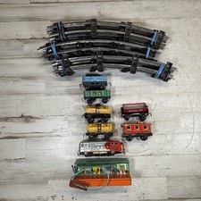 Japan Santa Fe 0323 Tin Lith Train Set Track Station Shell Cars Lot Parts Repair