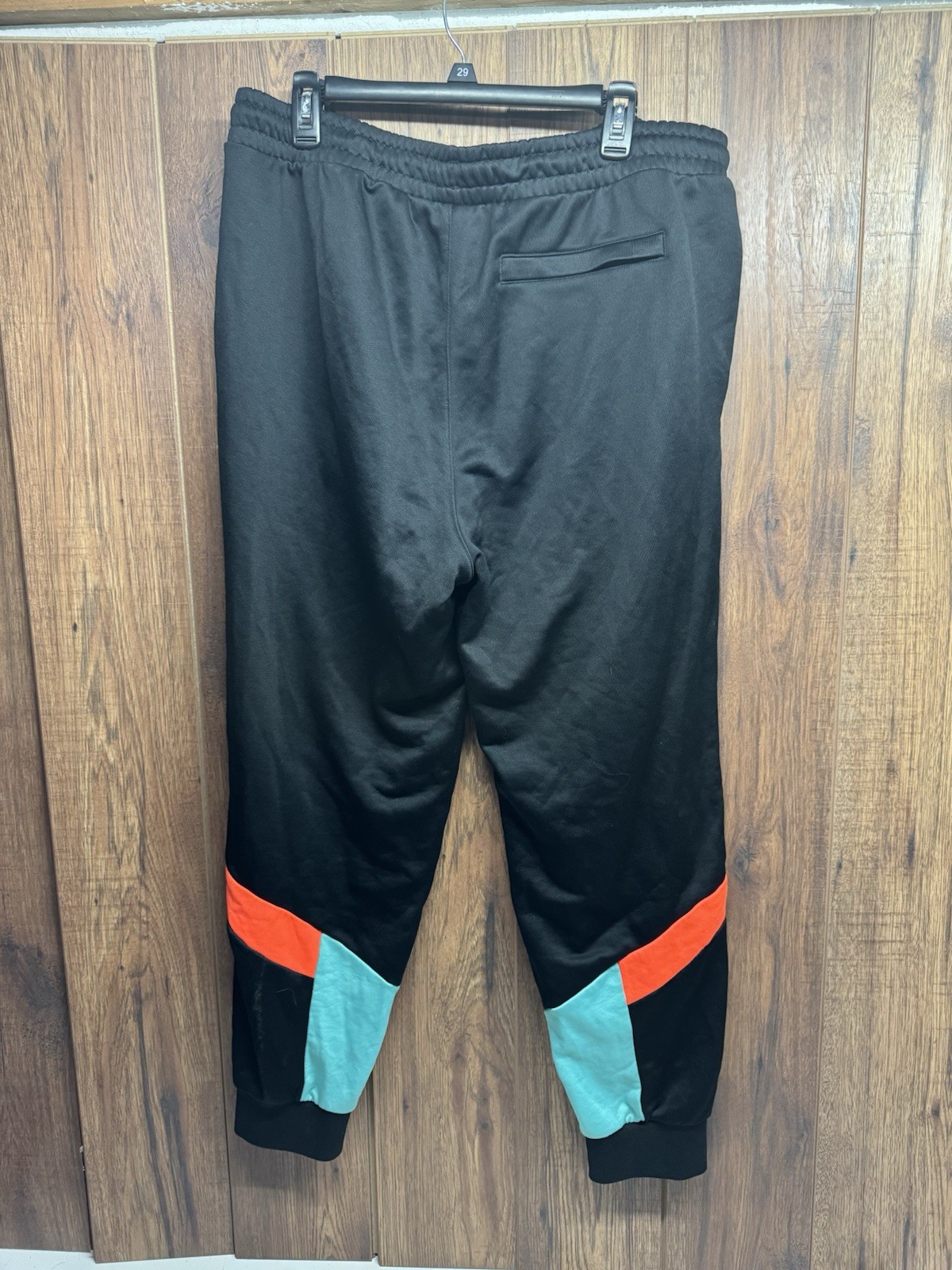 VTG 1980s Puma Jogger Pants Mens S Black Track Retro Pockets Drawstring 0400 thumbnail 2