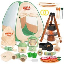 Kids Camping Set, 41 PCS Pretend Camping Set for Kids 3-5 with Pop Up Tent -
