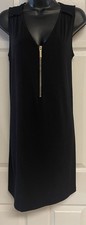 Michael Michael Kors Sleeveless Zip Front Dress Sz Med Poly Blend Black