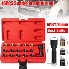 16pcs 14mm Spark Plug Rethread Kit Thread Repair M14x1.25 Cylinder Head Helicoil