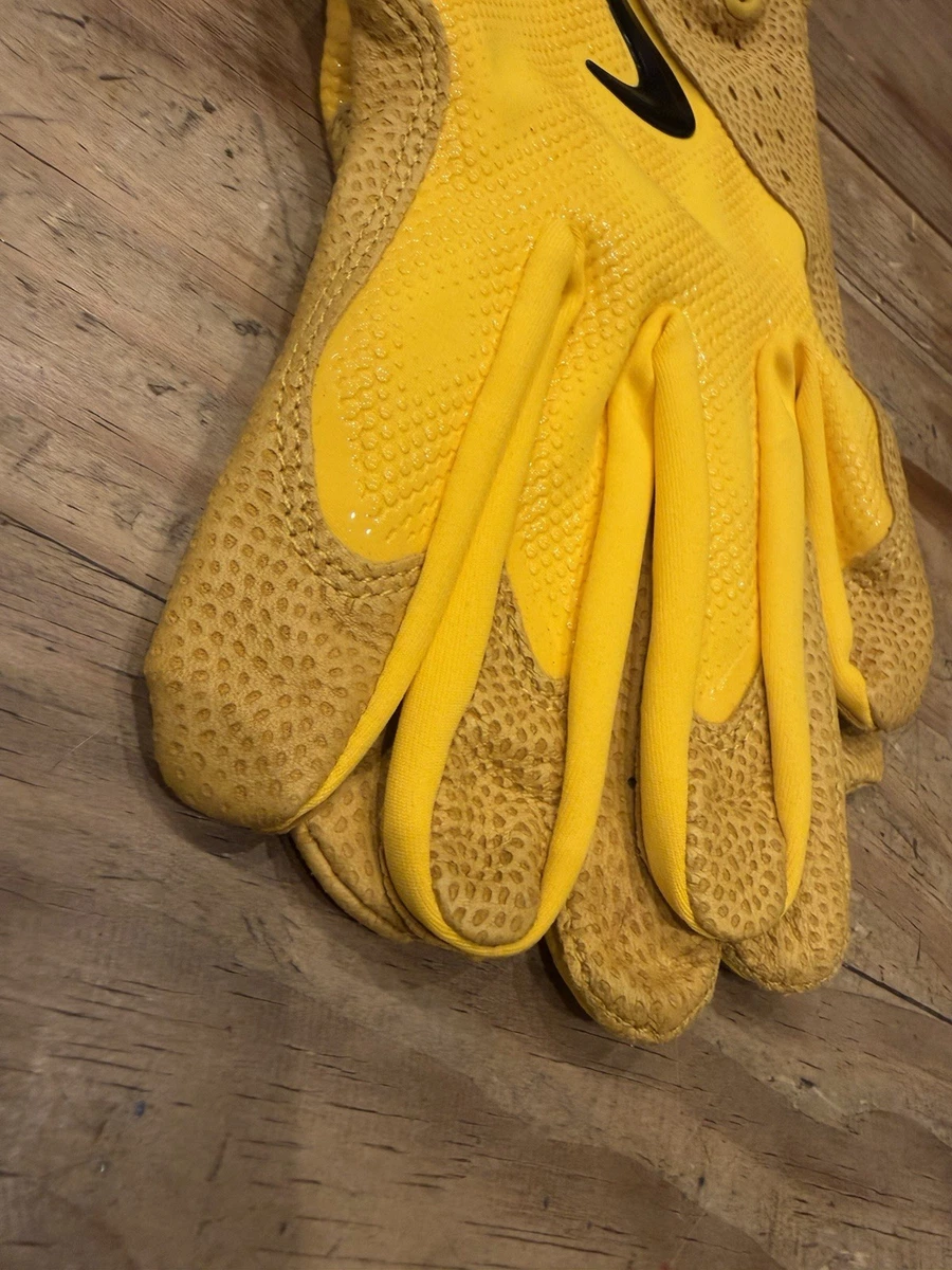 Guantes de bateo de béisbol Nike Alpha Huarache Elite XXL piel de oveja cuero amarillo