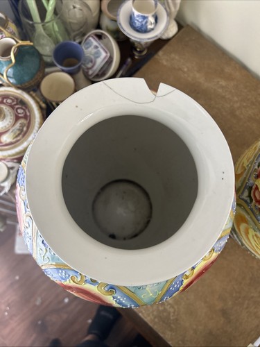 Paar große, Vintage Mid Century portugiesische Röhre gefütterte Keramikgehäuse 40 cm hoch - Bild 10 von 11