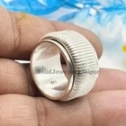 Thick Wide Band Spinner Ring Solid 925 Sterling Silver Meditation Statement Ring