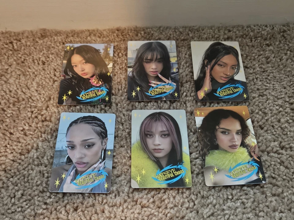 Katseye All Member Signed Insert Beautiful Chaos Album Vinyl Autographed Auto Foto 4 de 4