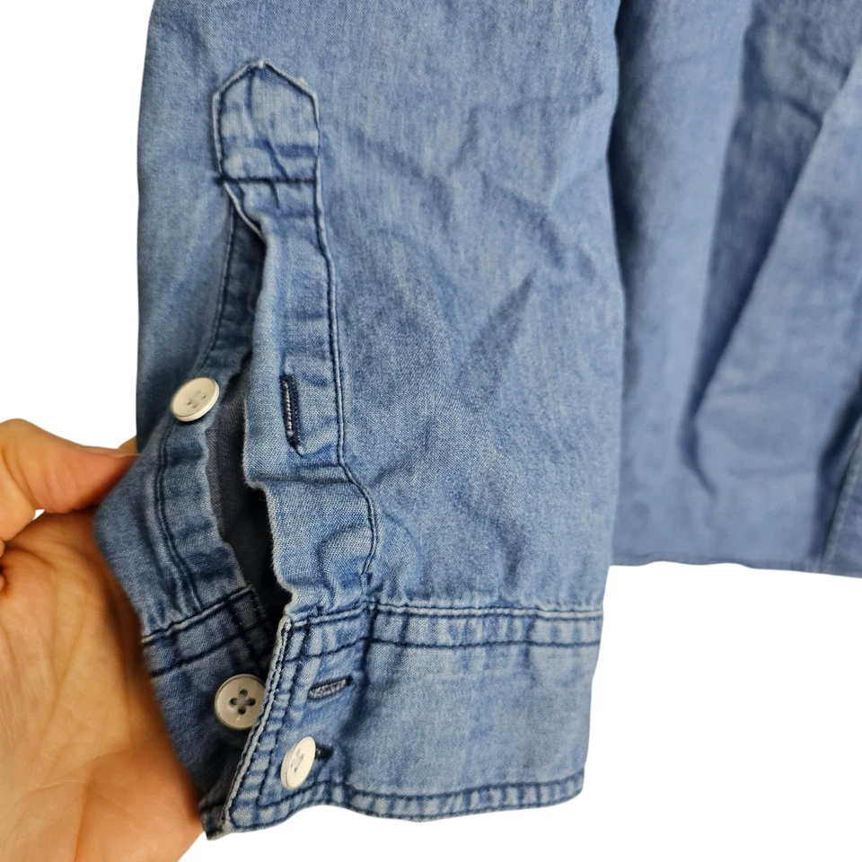 Top tórrido perla a presión camisa occidental manga larga camisa vaquera mujer 2X azul Foto 4 de 4