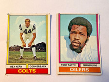 1974 Topps Footbal Cards Rex Kern Colts #222, Tody Smith Oilers #336 (y39)