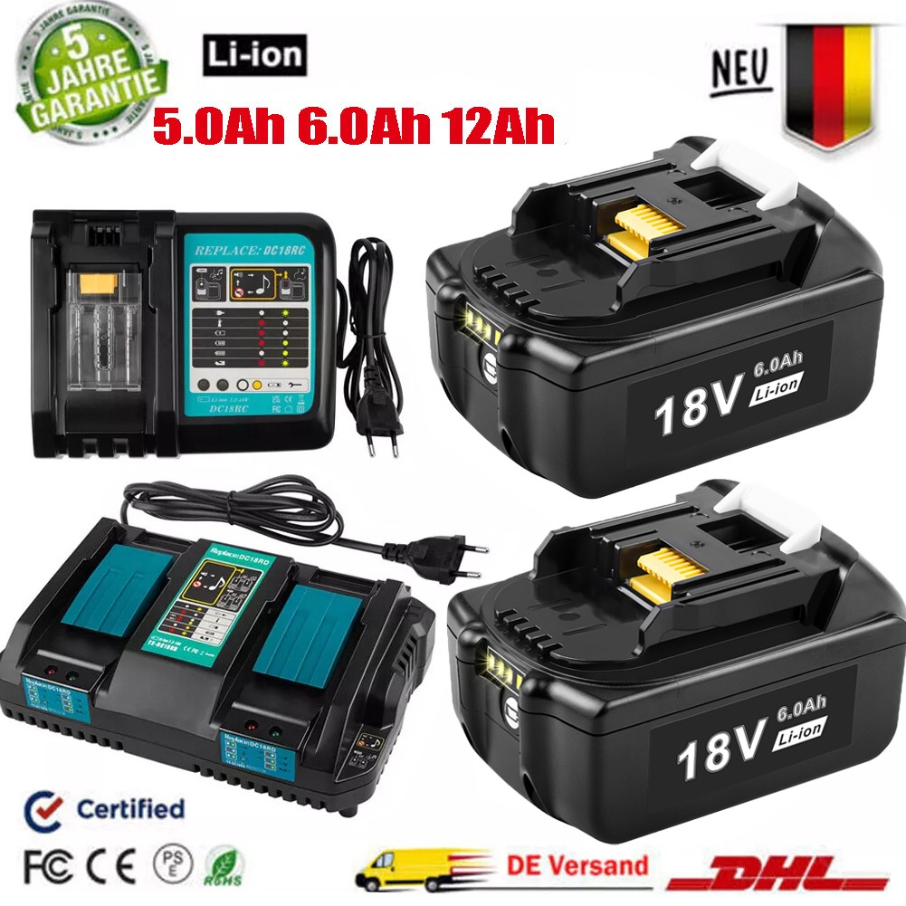 2x 18V/8,0Ah Per Batteria Makita BL1860B - Set Di 2 - 197422-4 - Foto 6