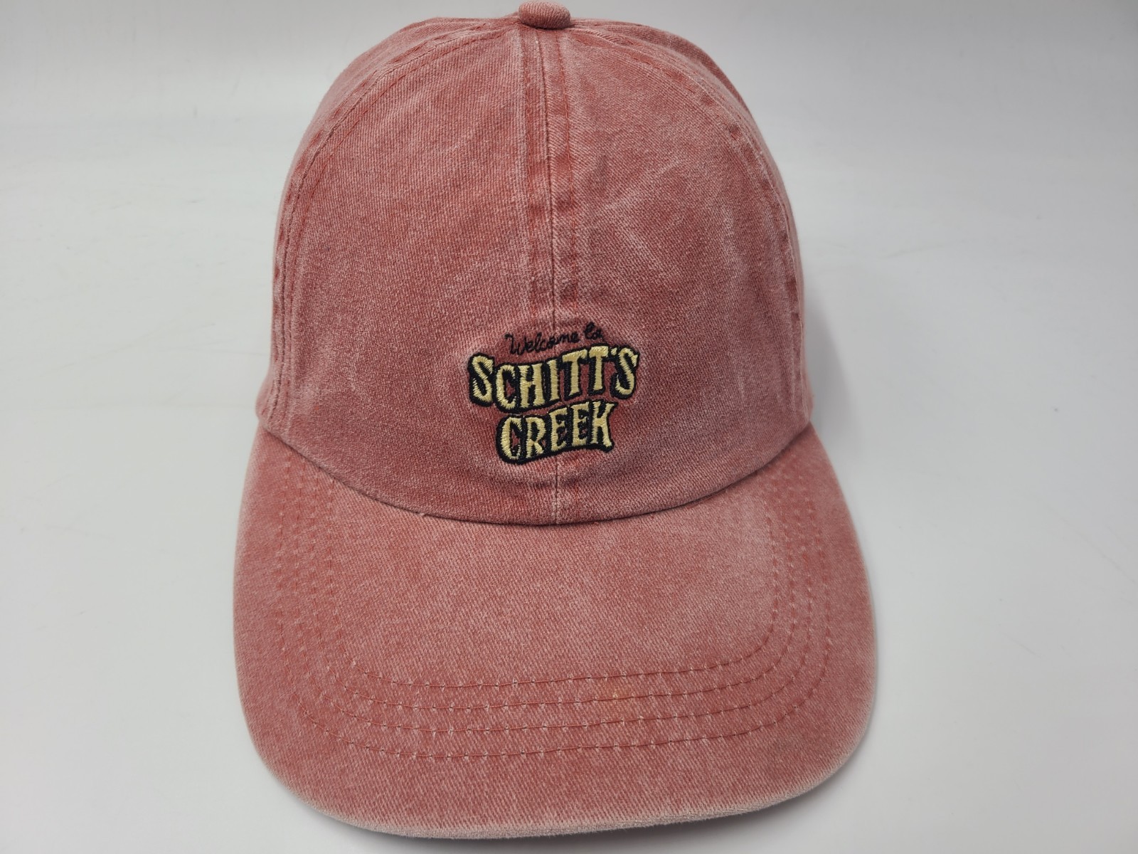 Welcome To Schitts Creek Strapback Adjustable (Fits Small) Hat Cap Dad Salmon