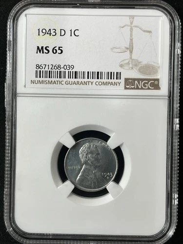 1943-D 1C  Lincoln Wheat One Cent NGC MS65    8671268-039