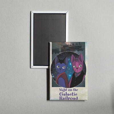 Night on the Galactic Railroad Mini Movie Poster Fridge Locker Magnet