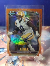 Maason Smith LSU 2022 Bowman U Chrome 1st Orange SSP Auto /25