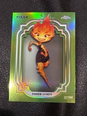 Ember Lumen 2024 Topps Chrome Disney Green Refractor #57 Elemental /99