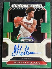 Panini 2022-23 Prizm Draft Jericole Hellems NC State Green Prizm Auto #Ss-JHE