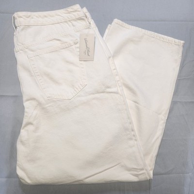 Universal Thread Size 17 NEW Women's Mid Rise 90 s Baggy Jeans Cream READ NWT