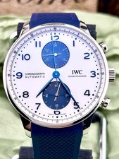 IWC Portugieser Chronograph Stainless Steel 41 mm Watch IW371620 B&P