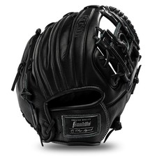 Franklin Sports 115 Black Chrome Full Grain Leather Baseball Mitt Glove