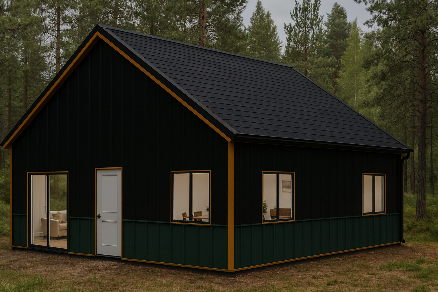 DIY Fire Resistant Steel 34 X 32 Cabin, Barndominium or Steel Home Kit