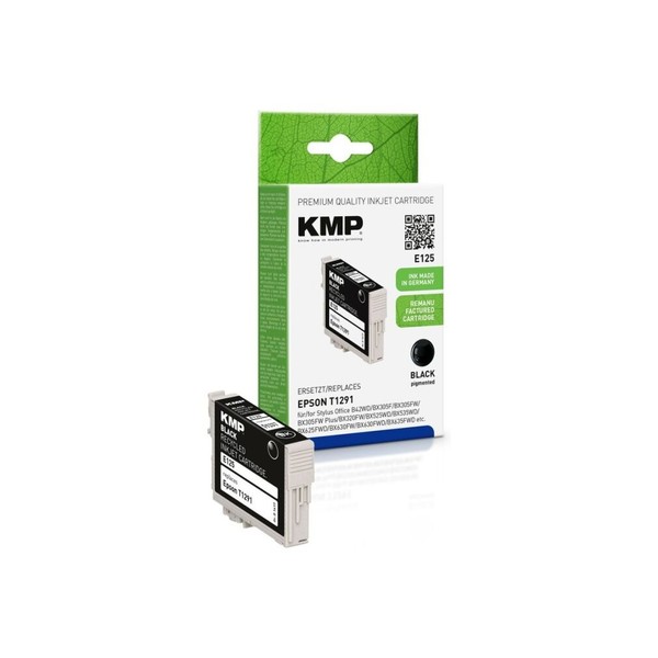 KMP E125 Schwarz Tintenpatrone Ersetzt Epson T1291L-image