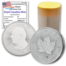 2025 - Lot of (10) 1 Oz Canadian Maple Leaf Silver Coins Brilliant Uncirculated