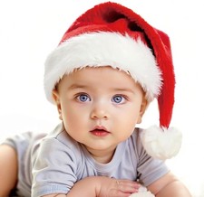 Santa Hat for Baby Christmas Hats Red Double Thicken Velvet Warm Comfort Holiday