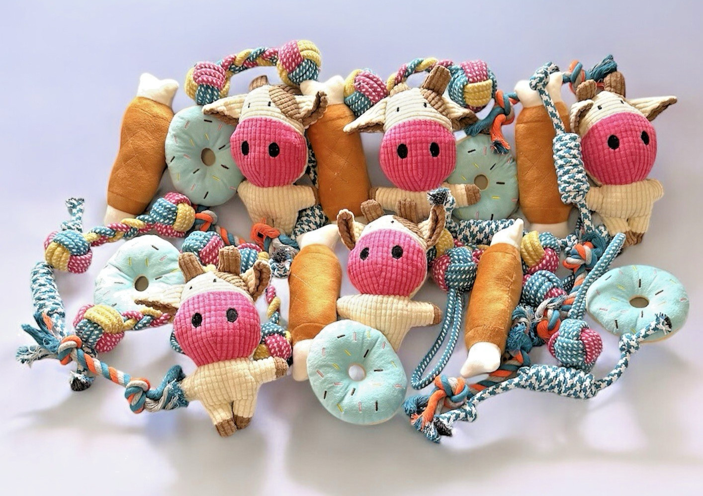 35 Pcs Wholesale Plush Squeaky Rope Chew Toys Small Dogs &pu