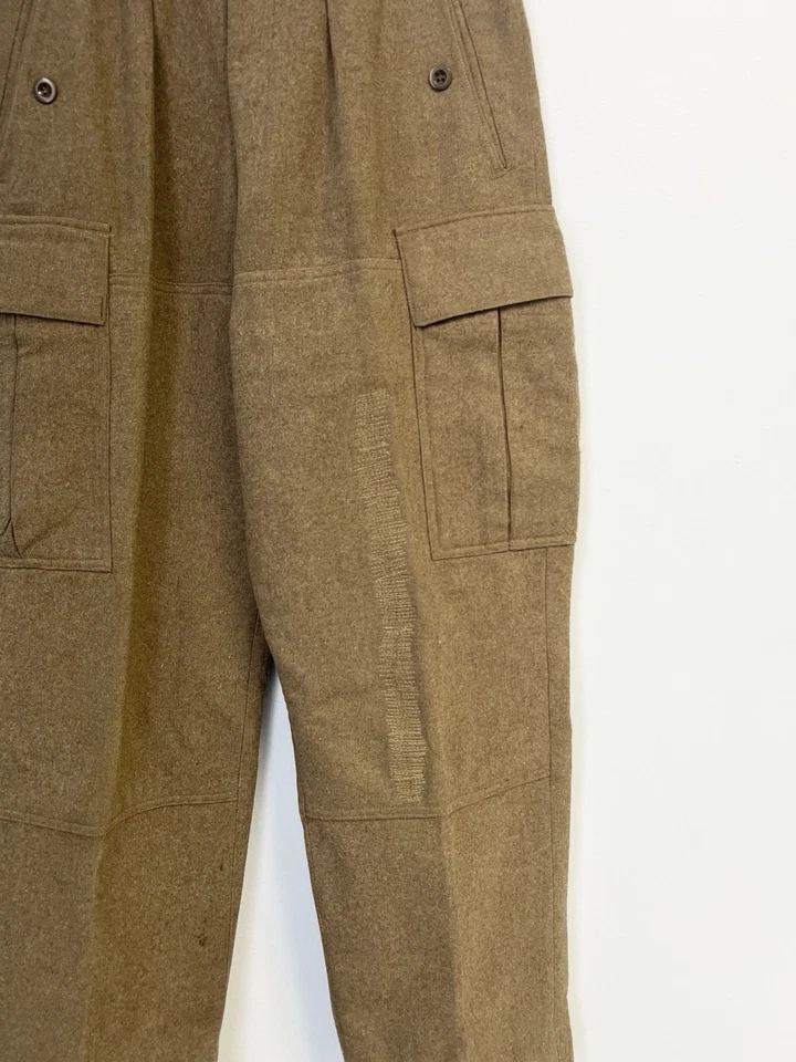 Pantalones cargo de lana militares alemanes vintage años 60 Wilh. Hückelhoven negro Foto 4 de 4