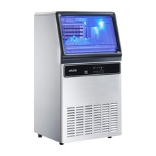 VEVOR Commercial Ice Maker Machine with Pump, 130Lbs/24H with 33Lbs Storage, 45