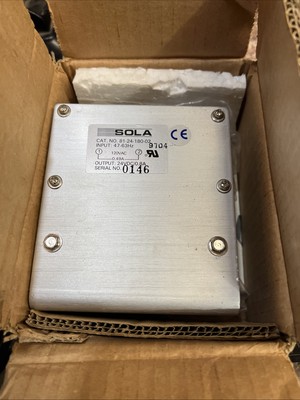 SOLA 81-24-180-02 Power Supply. Input 47-63HZ, 120VAC, 0.49A. Output 24VDC/.8A
