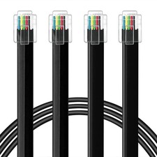 NECABLES 2Pack RJ12 Cable 15ft Phone Cord 6P6C Male to 15 Feet, Black