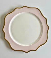 Bella Vita  Scalloped Large Dinner Plate Pink Gold  Italy 10 Available
