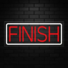 Finish Neon Sign for Retail Displays | LED Flex Neon | 24"W x 10"H x 1"D