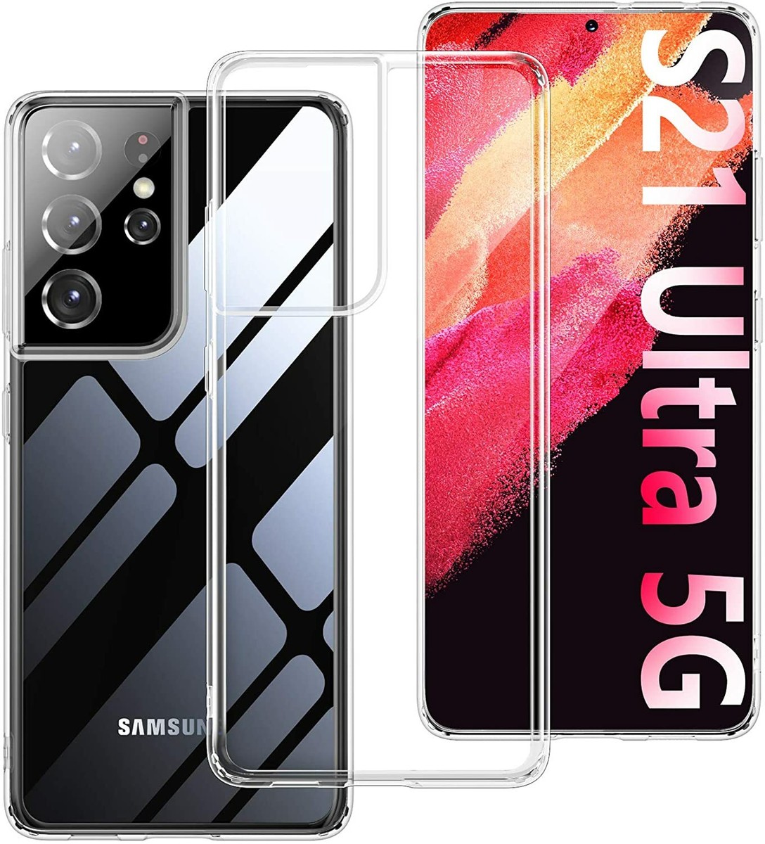 Clear Case Compatible With Samsung Galaxy S21 Ultra, Clear