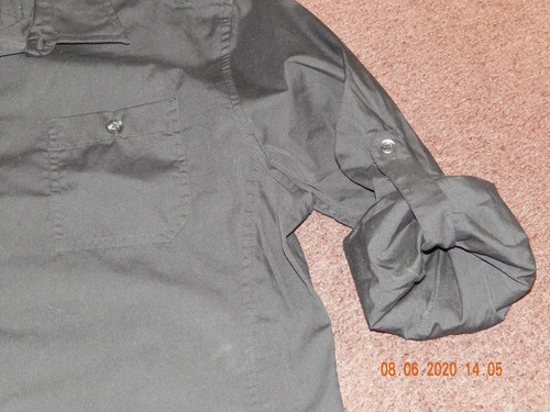 ATTENTION MEN'S MODERN FIT LONG SLEEVE BUTTON UP DRESS SHIRT SIZE MEDIUM BLACK - Picture 3 of 6
