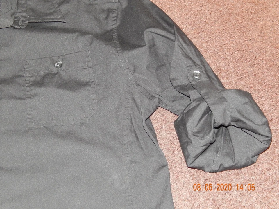 CAMISA DE VESTIR HOMBRE ATTENTION CORTE MODERNO MANGA LARGA ABOTONADA TALLA MEDIANA NEGRA Foto 3 de 4