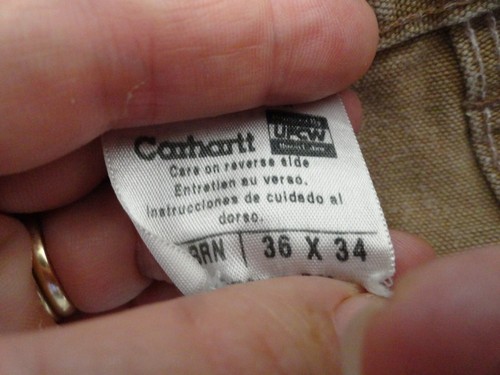 Carhart Carpenter Pants 36 x 32 Has Stains Khaki. - Picture 5 of 18